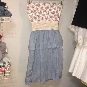 Strapless floral dress